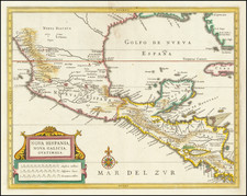 Mexico and Central America Map By Joannes De Laet