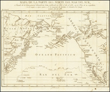 Pacific Northwest, Alaska, Pacific, Russia in Asia and Canada Map By Pedro de Gongora y Lujan,  Duque de Almodovar