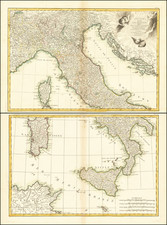 L'Italie divisee en ses differens Etats… [2 sheet map] By Giovanni Antonio Rizzi-Zannoni