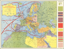 Pacific Ocean, Europe, Asia, Pacific and World War II Map By Hammond & Co.