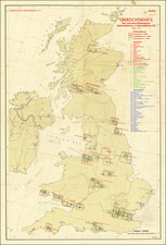 British Isles and World War II Map By Luftwaffenkommando Berlin