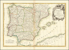 Spain and Portugal Map By Jean Janvier