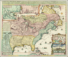 United States, South, Midwest and Canada Map By Henri Chatelain