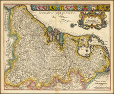 Netherlands Map By Matthaus Merian