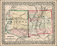 Southwest Map By Samuel Augustus Mitchell Jr.