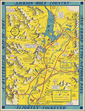 Wyoming and Pictorial Maps Map By Lindgren Brothers