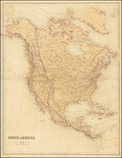 Kansas and North America Map By Adam & Charles Black