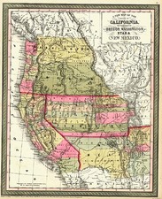 Southwest, Rocky Mountains and California Map By Thomas, Cowperthwait & Co.