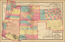 Kansas, Oklahoma & Indian Territory, Arizona, Colorado, Utah, New Mexico, Colorado and Utah Map By H.H. Lloyd