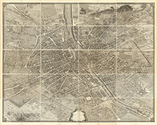 Paris and Île-de-France Map By Michel-Étienne Turgot  &  Louis Bretez