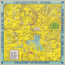 Rocky Mountains, Montana, Wyoming and Pictorial Maps Map By Lindgren Brothers