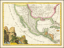 Southwest, Rocky Mountains, Mexico and California Map By Conrad Malte-Brun