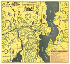 Vermont, New York State and Pictorial Maps Map By Anonymous