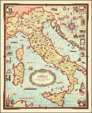 Italy and Pictorial Maps Map By Ernest Dudley Chase