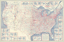 United States Map By George F. Cram