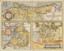 Pomeraniae, Wandalicae Regionis Typ [with] Livoniae Nova Descriptio [with] Ducatus Oswieczensis, et Zatoriensis, Descriptio By Abraham Ortelius