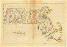 Massachusetts Map By Mathew Carey