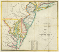 Mid-Atlantic, New Jersey, Pennsylvania, Maryland, Delaware and Virginia Map By John Melish