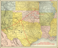 Texas and Oklahoma & Indian Territory Map By Anonymous