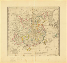 China and Korea Map By Mathew Carey