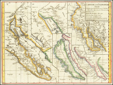 Baja California, California and California as an Island Map By Denis Diderot / Didier Robert de Vaugondy