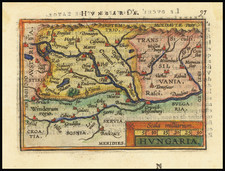 Hungary and Romania Map By Abraham Ortelius / Johannes Baptista Vrients