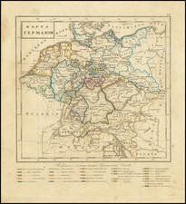 Netherlands and Germany Map By Fyodor Poznyakov  &  Konstantin Arsenyev  &  S.K. Frolov