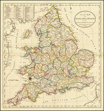 An Accurate Map of England and Wales with The Principal Roads from the best Authorities By Mathew Carey