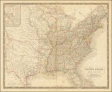 United States and Texas Map By Alexander Keith Johnston