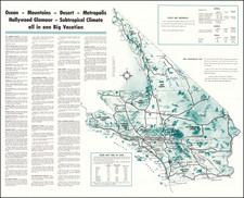 California, Pictorial Maps, Los Angeles and San Diego Map By The All-Year Club of Southern California