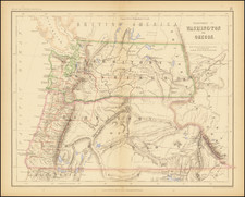 Rocky Mountains, Idaho, Montana, Wyoming, Pacific Northwest, Oregon and Washington Map By Henry Darwin Rogers  &  Alexander Keith Johnston