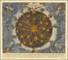 World and Curiosities Map By Athanasius Kircher