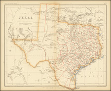 Texas Map By Henry Darwin Rogers  &  Alexander Keith Johnston