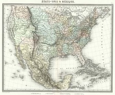 United States and Mexico Map By Furne