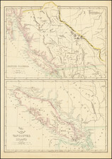 Pacific Northwest, Washington, Canada, Western Canada and British Columbia Map By Edward Weller