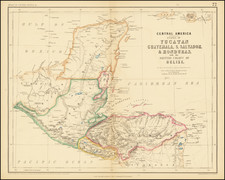 Central America Map By Henry Darwin Rogers  &  Alexander Keith Johnston