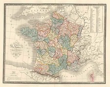 Europe and France Map By J. Andriveau-Goujon