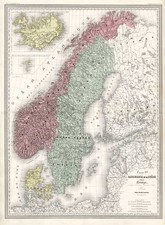 Europe and Scandinavia Map By Adolphe Hippolyte Dufour