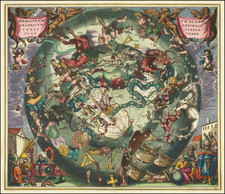 Eastern Hemisphere, Polar Maps and Celestial Maps Map By Andreas Cellarius