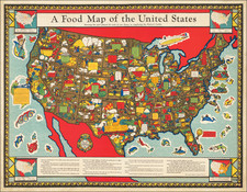 A Food Map of the United States showing the part played by each of our States in supplying the Nation's larder By Louis Delton Fancher