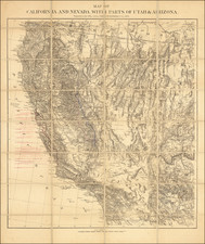 Arizona, Utah, Nevada, Utah and California Map By U.S. War Department