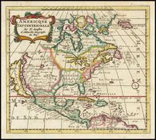 North America and California as an Island Map By Nicolas Sanson