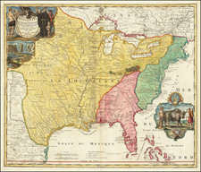 United States, South, Southeast, Texas, Midwest, Plains and Southwest Map By Johann Baptist Homann