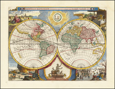 World Map By Romeyn De Hooghe  &  Pieter van der Aa