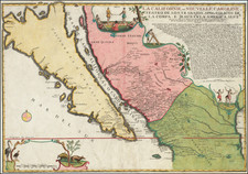 Southwest, Mexico, Baja California, California and California as an Island Map By Nicolas de Fer