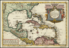 Southeast, Caribbean and Central America Map By Pieter van der Aa