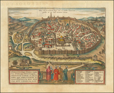 Holy Land and Jerusalem Map By Georg Braun  &  Frans Hogenberg