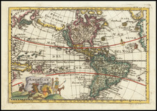 California as an Island and America Map By Adam Friedrich Zurner / Johann Christoph Weigel