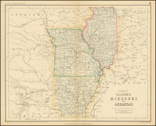 Arkansas, Midwest, Illinois and Missouri Map By Henry Darwin Rogers  &  Alexander Keith Johnston