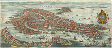 Italy and Venice Map By Matthaus Merian